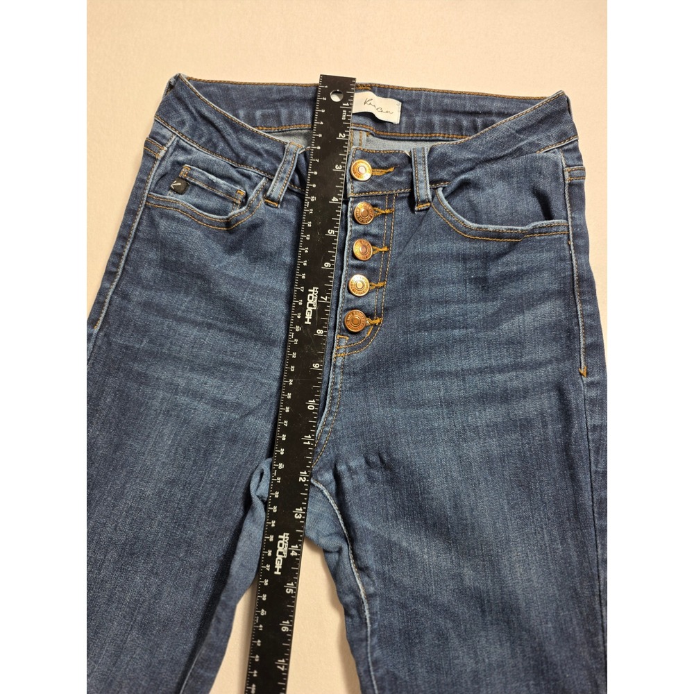 KanCan Curvy Skinny Jeans Womens 3/25 High Rise Button Fly Dark Wash KC7114SD